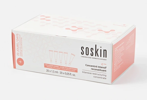 Интенсивный антивозрастной восстанавливающий концентрат Soskin Intensive Restructuring Concentrate, 20 х 1,5 мл